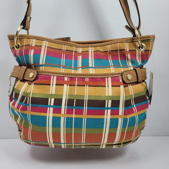 Relic by Fossil Handbags - Vintage Relic by Fossil Plaid Multicolor Striped Crossbody Bag